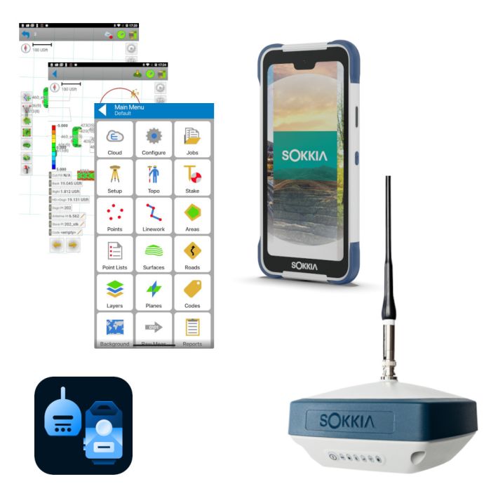 RTK ровер SOKKIA GRX3 (ALLSIG, GSM/UHF/Long-Range Bluetooth) + SHC700 + Topcon Field Mobile