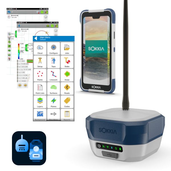 RTK ровер SOKKIA GRX5 (ALLSIG, GSM/UHF/Long-Range Bluetooth) + SHC700 + Topcon Field Mobile